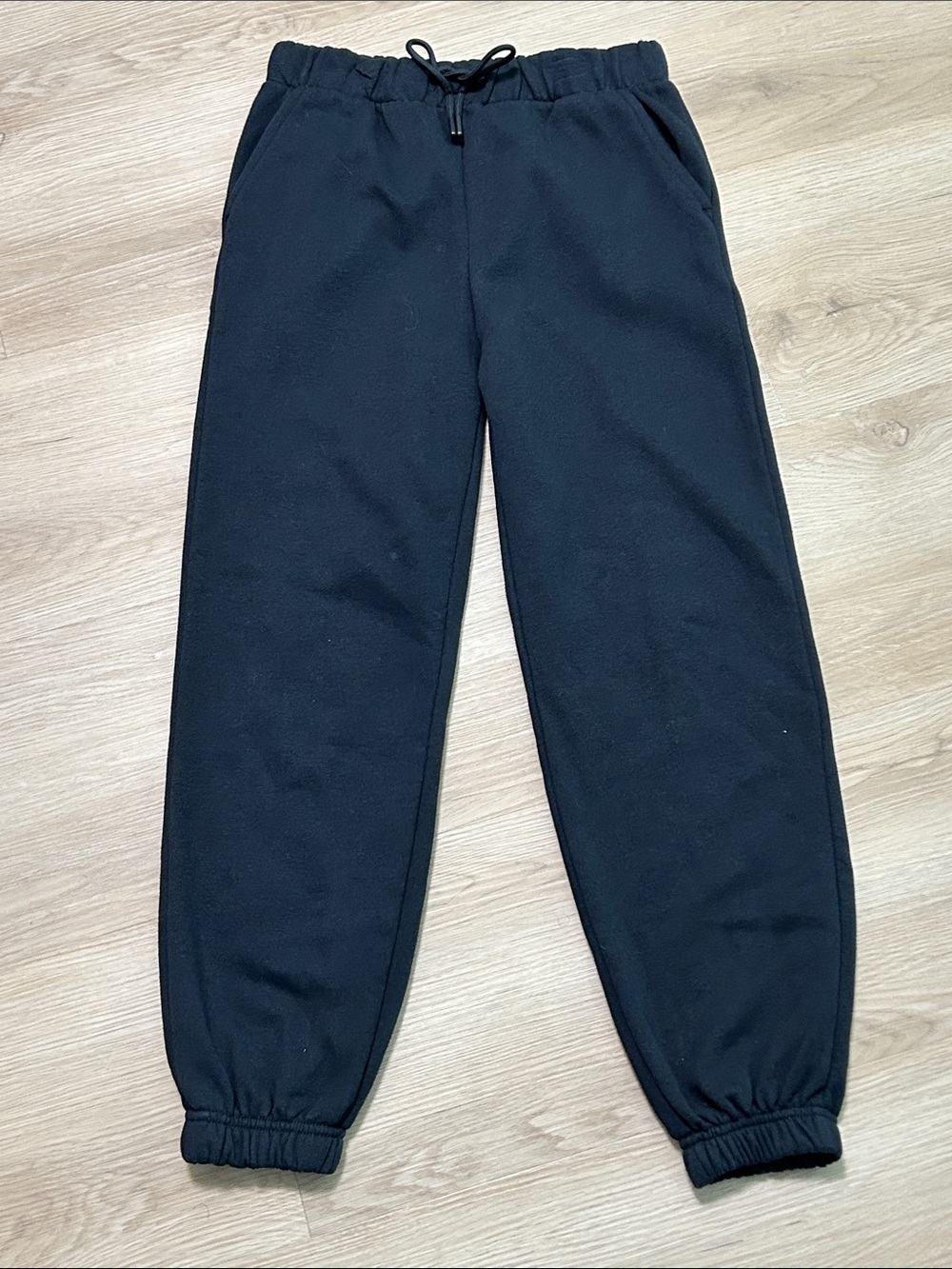 Btween Black Kids Jogger Sweatpants with Drawstring -12-Girls Cozy Fleece Pants